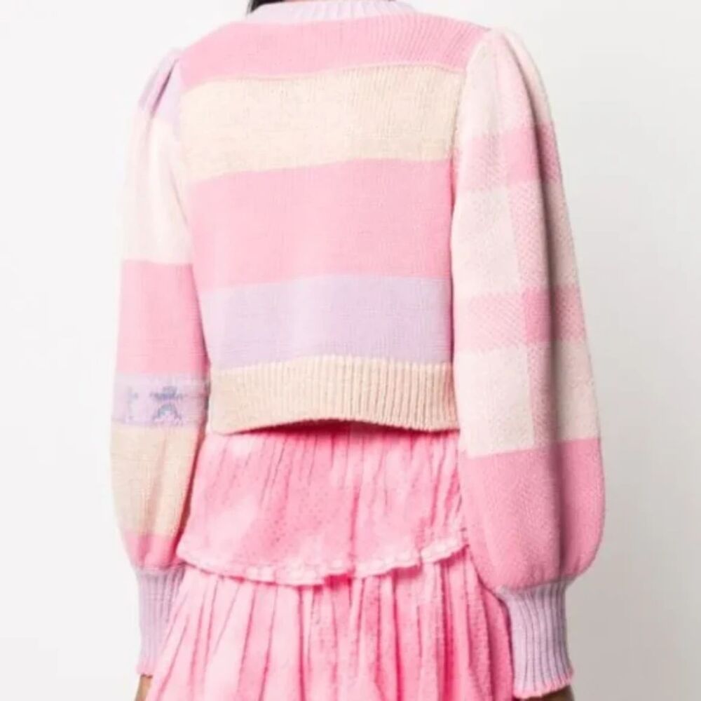 LoveShackFancy Bedford Cropped Cardigan Size Medium - Picture 2 of 12